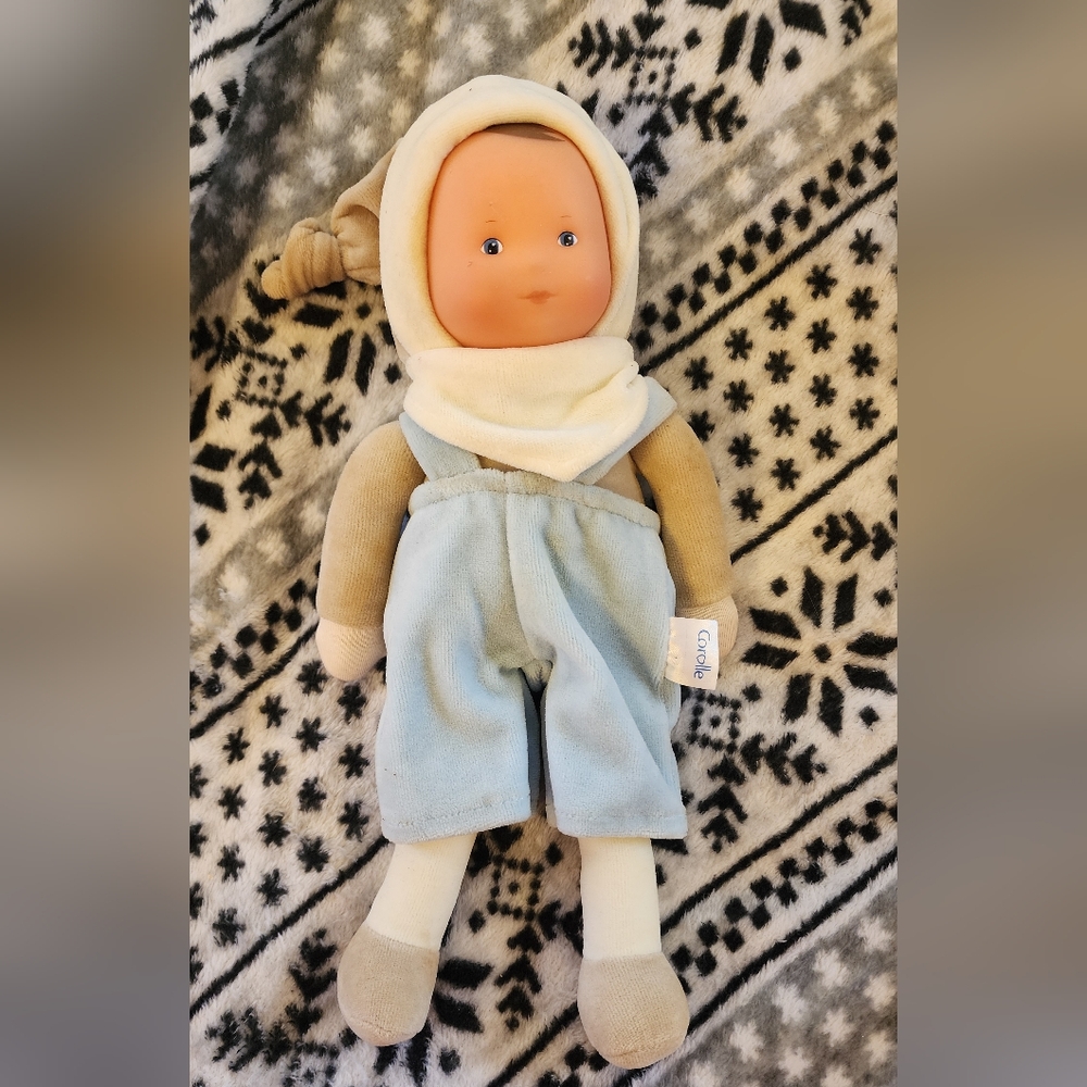Corolle Baby Boy Blue Plush Doll HTF